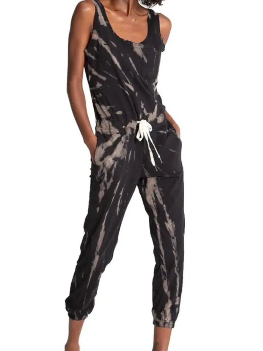 n:PHILANTHROPY Black Taupe Tie-Dye Sleeveless Jumpsuit Size M